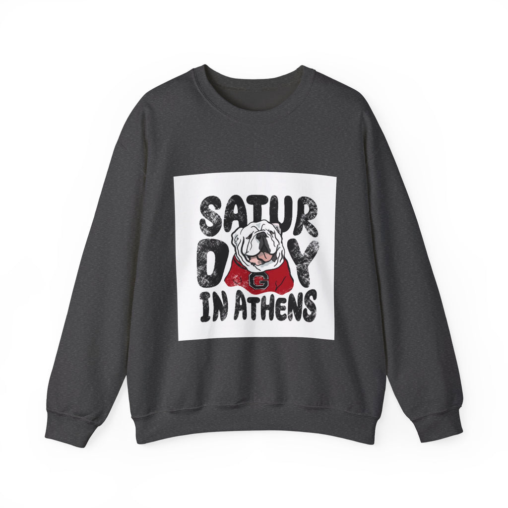 Saturday in Athens Bulldog Crewneck Sweatshirt